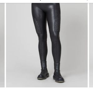 Spanx faux leather motto leggings 2X